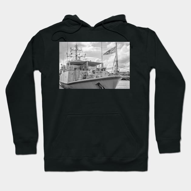 Front end of Navy war ship moored in Great Yarmouth docks Hoodie by yackers1